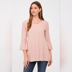 Soft Surroundings Faux Leather Pink Blouse Size PM